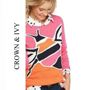Crown & Ivy Bumblebee Sweater. EUC